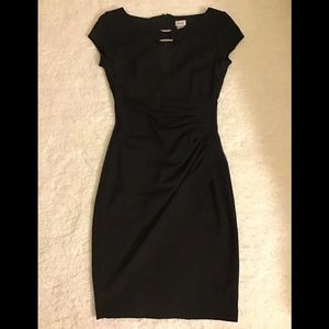 Cache black dress w open bust area key hole
